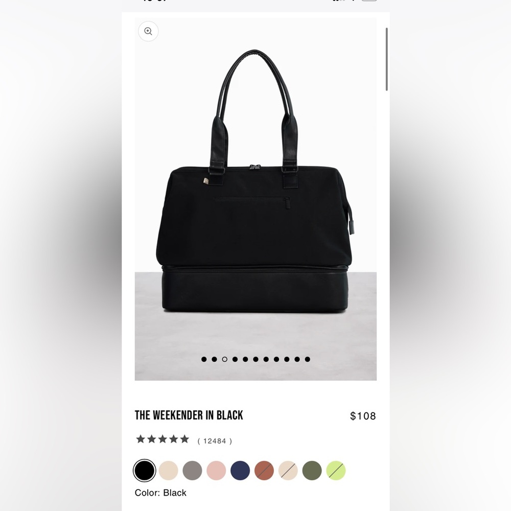 BEIS- Black Weekender Bag (New in Box) Never Used